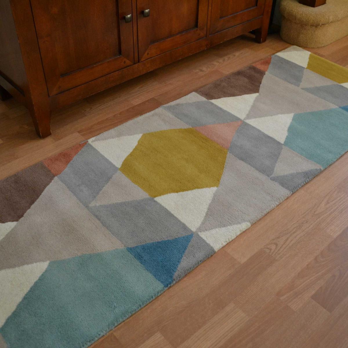 Estella Vases 89502 Wool Geometric Runner Rugs in Multi 67x230cm – image 2