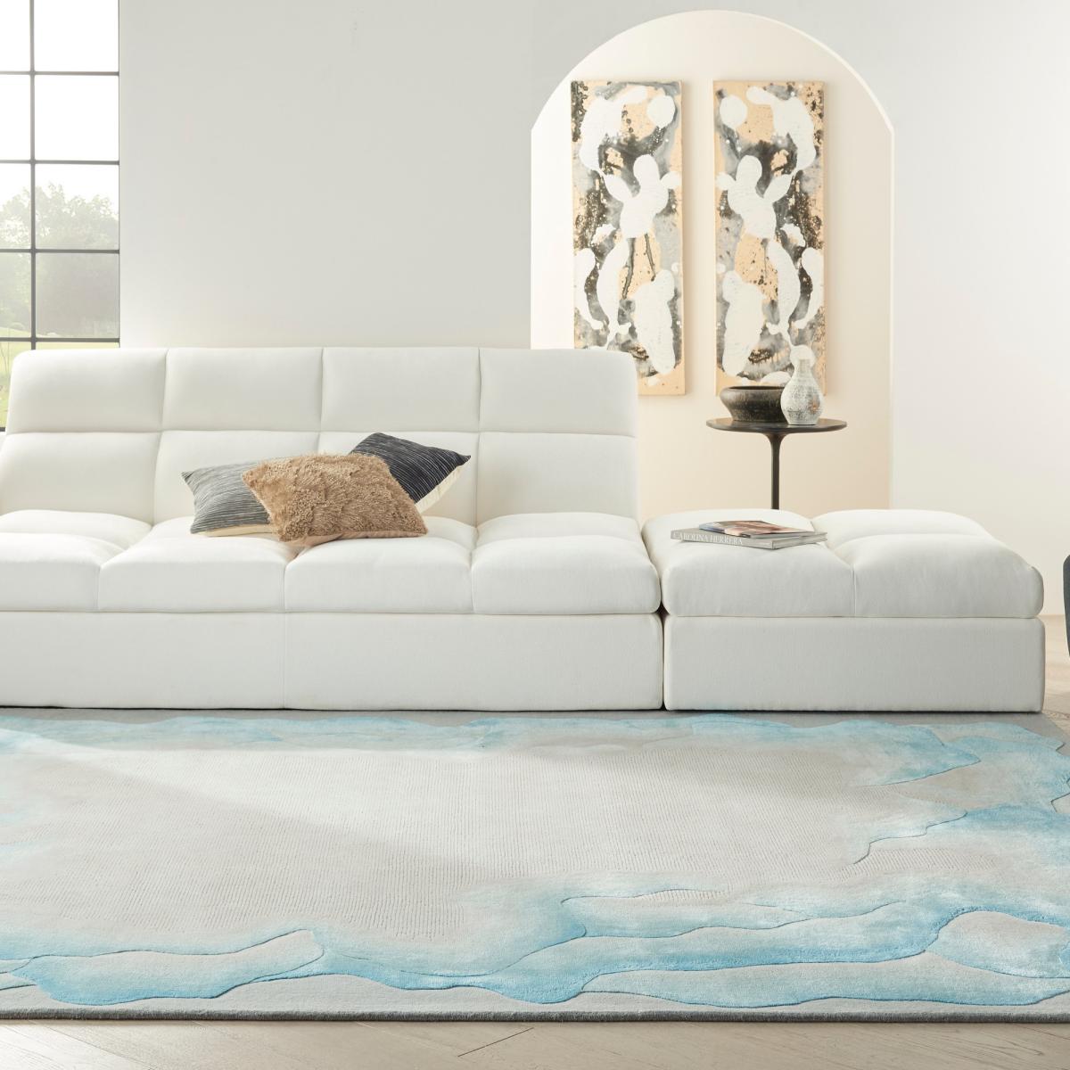 Prismatic Abstract Rugs PRS22 by Nourison in Sea Mist Blue302x424cm – image 2