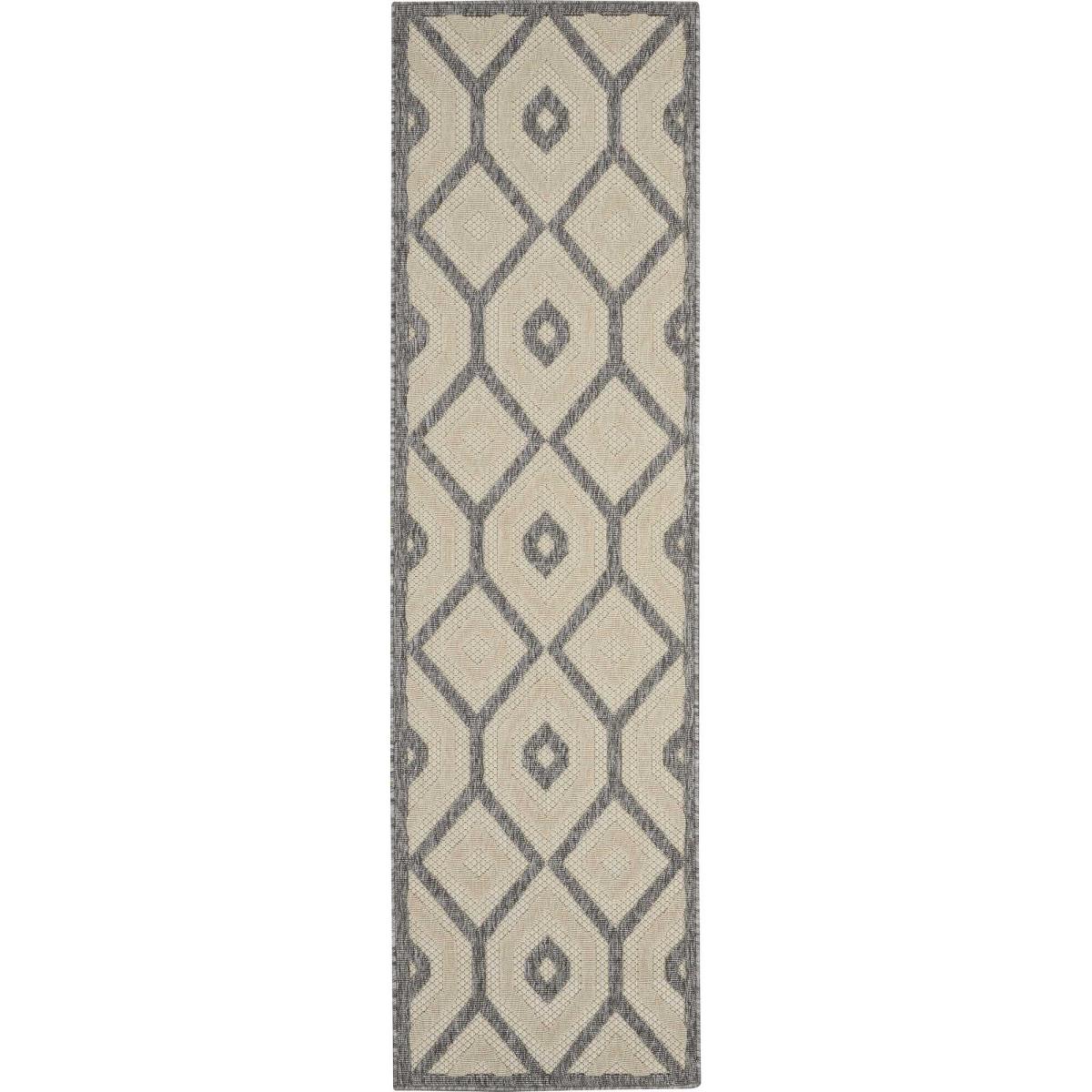 Cozumel CZM02 Indoor Outdoor Geometric Hallway Runner Rugs in Cream 66x229cm – image 5