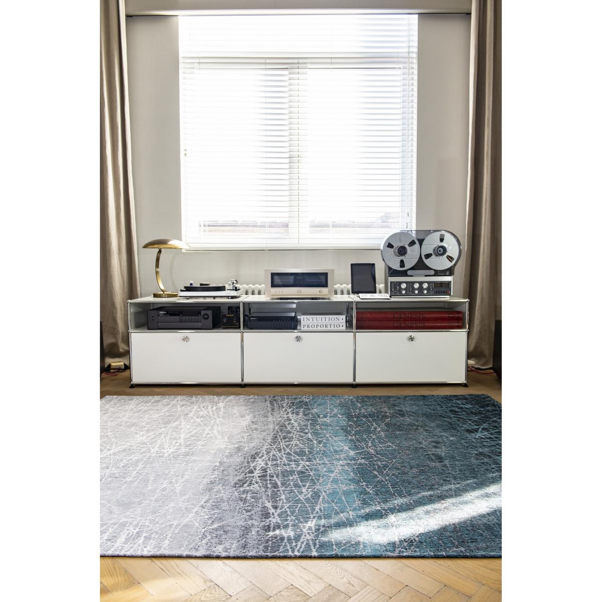 Louis De Poortere Modern Abstract Mad Men Fahrenheit Rug 8877 Polar Vortex 80x150cm – image 3