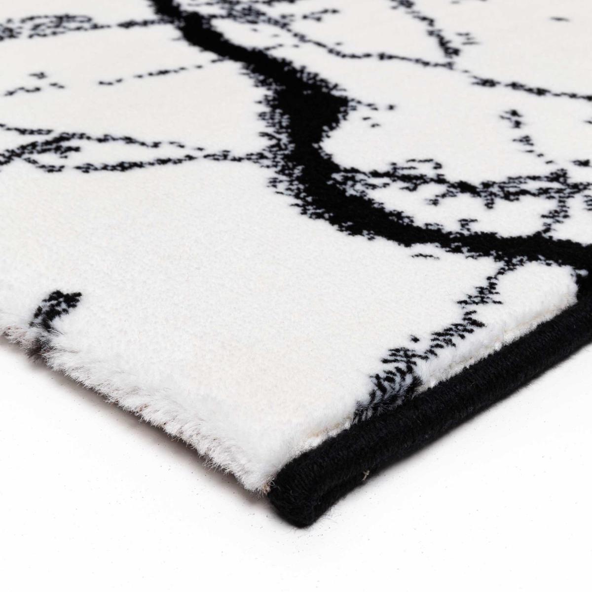 Tiago 46311 AF100 Marble Rugs in Monochrome White – image 3