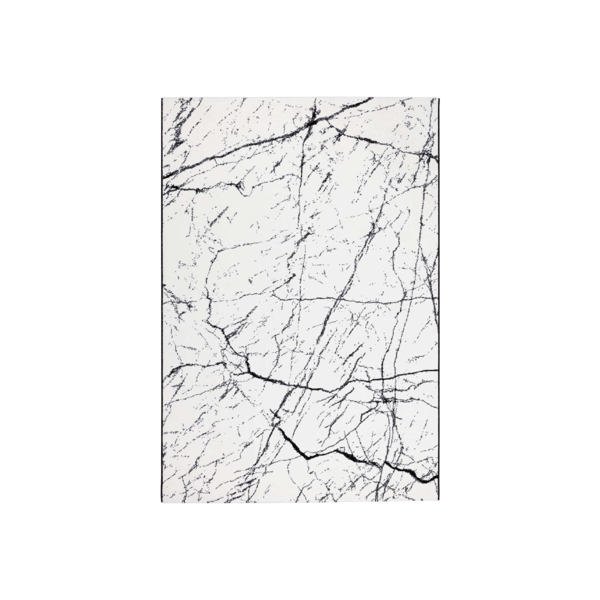 Tiago 46311 AF100 Marble Rugs in Monochrome White – image 1