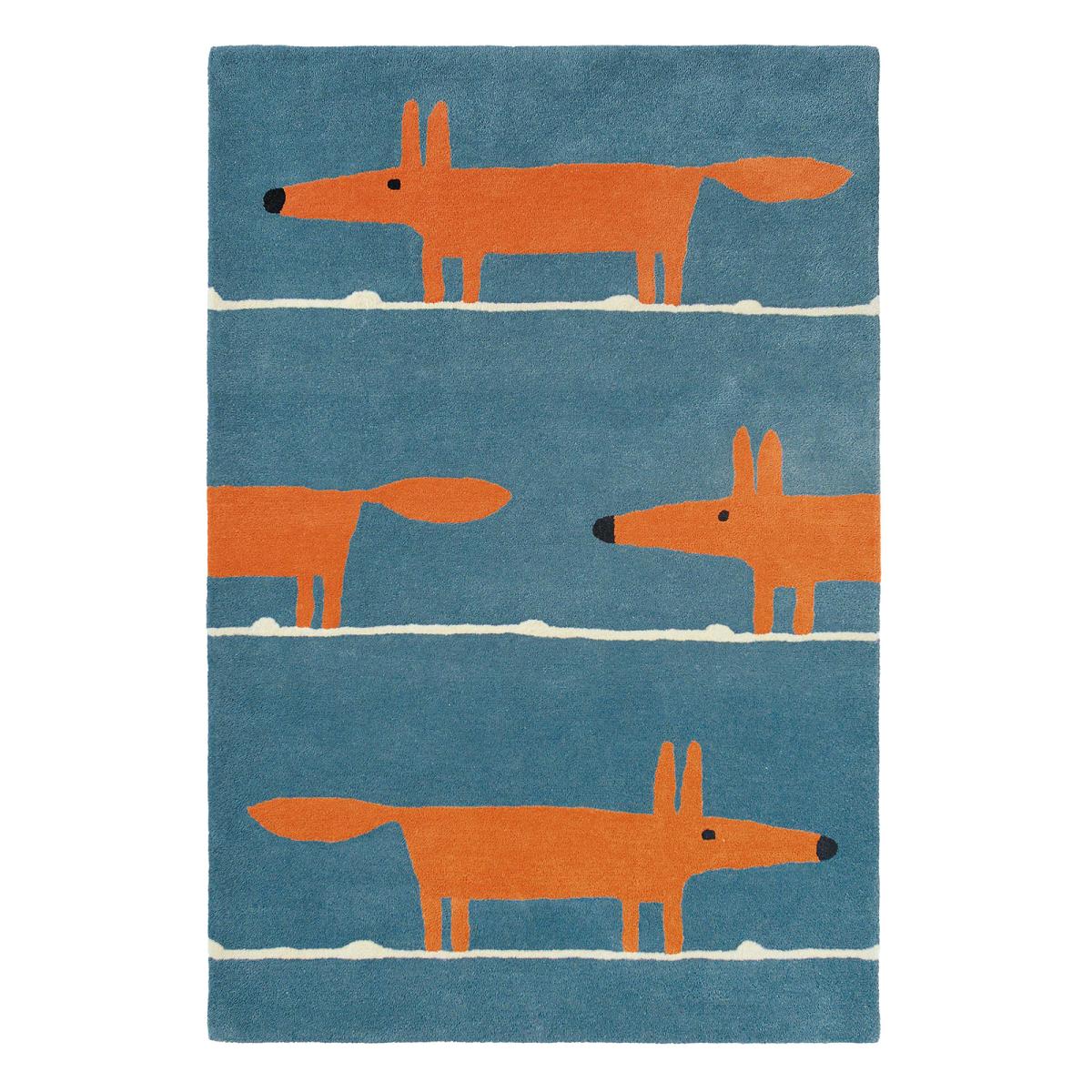 Scion Mr Fox Wool Rugs 25318 in Denim Blue120x120cm – image 5