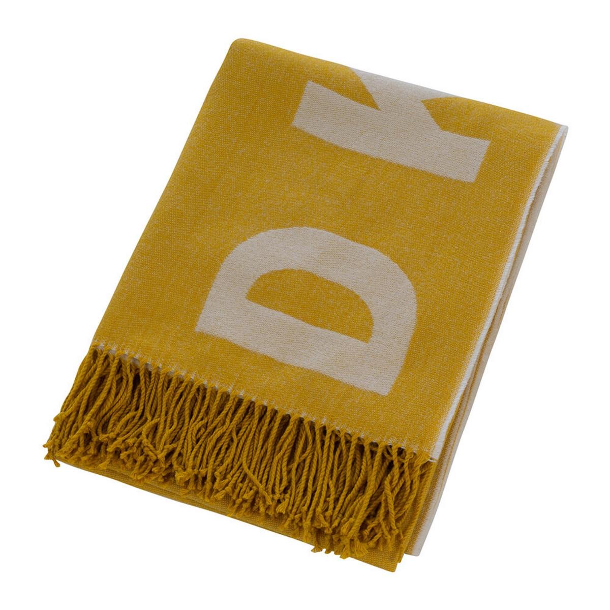 Engineered Tassel Throw By DKNY in Mustard White&nbsp;127x152cm – image 5