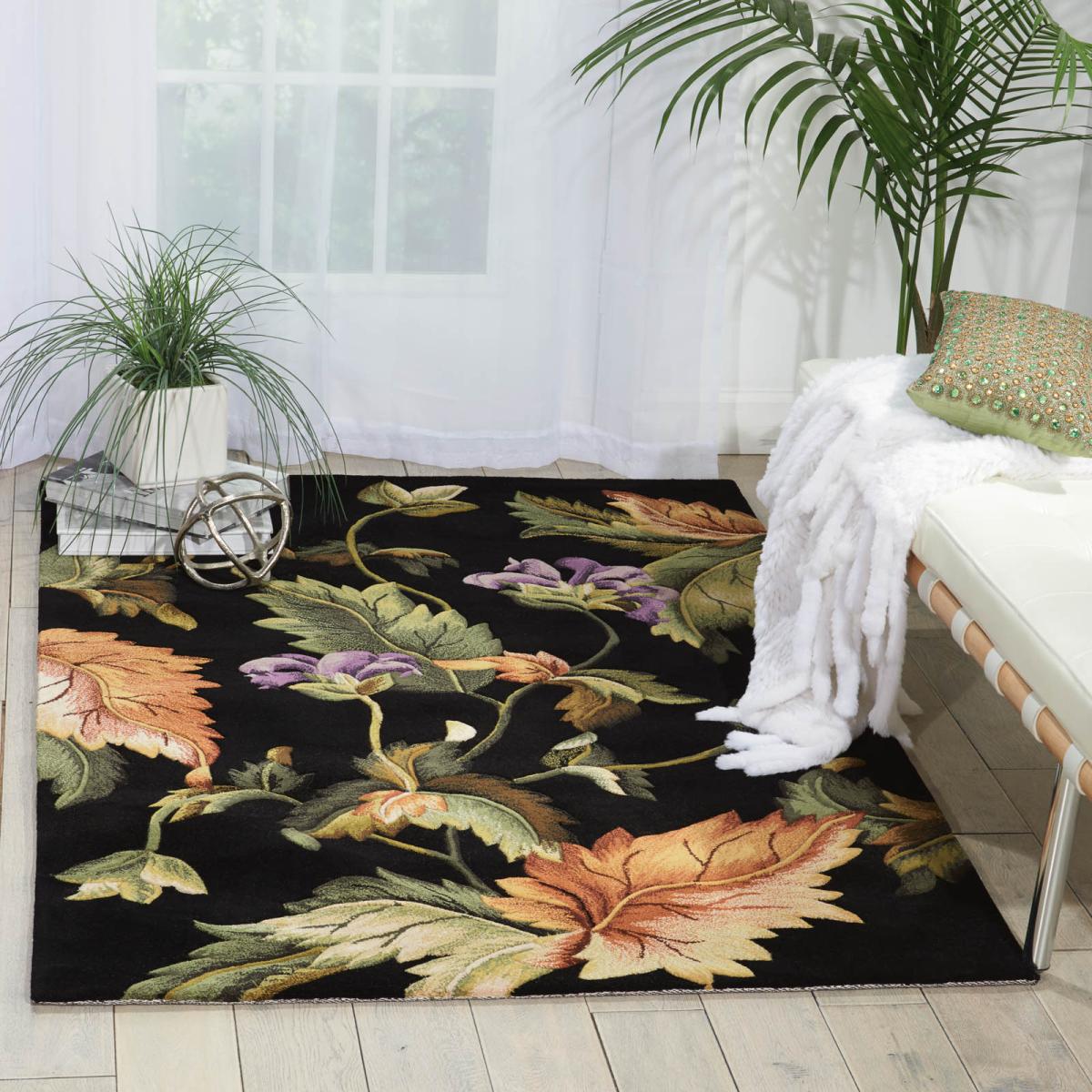 Nourison Tropics Rugs TS05 Black – image 1