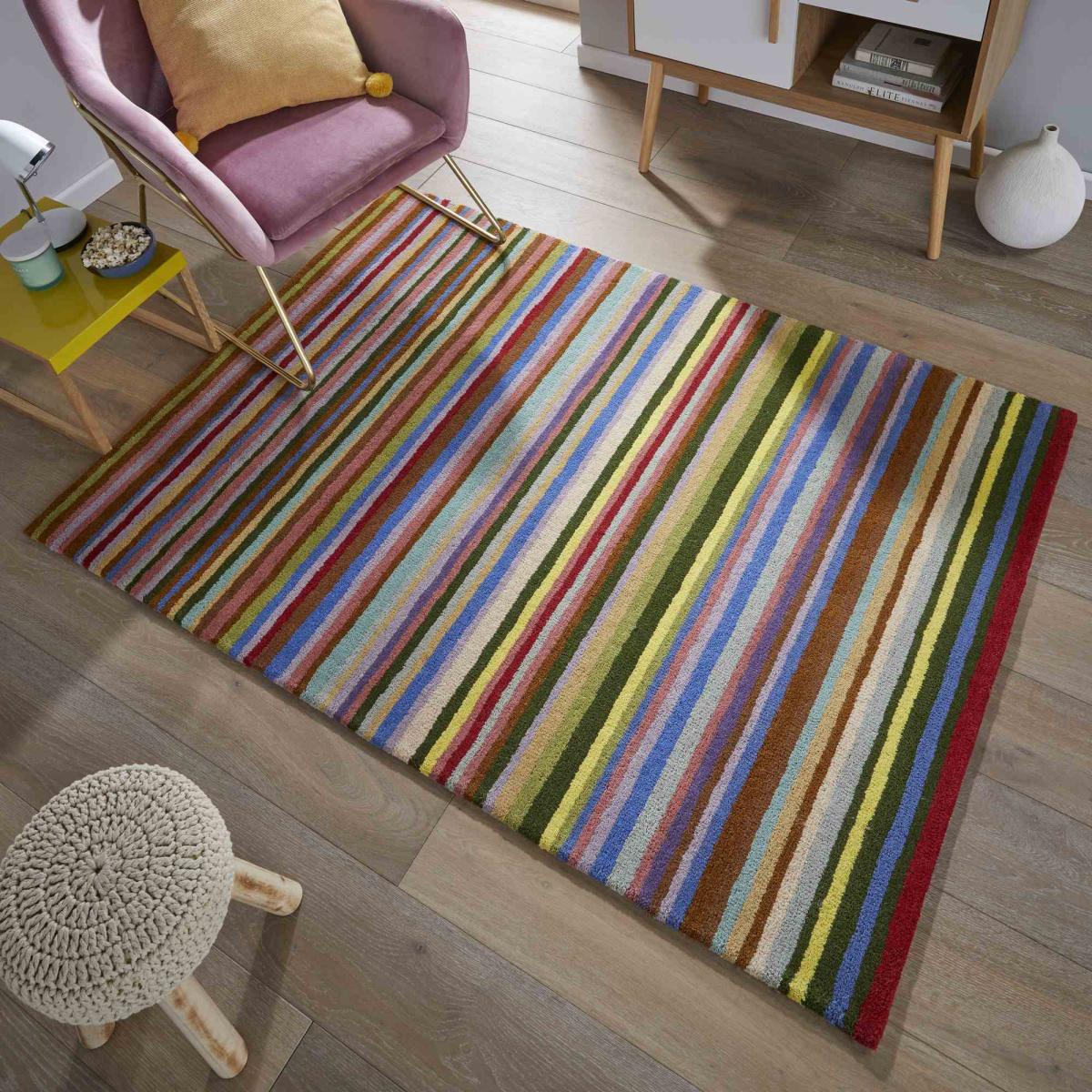 Wool Stripes Wool Rugs in Multi 200x300cm – image 1