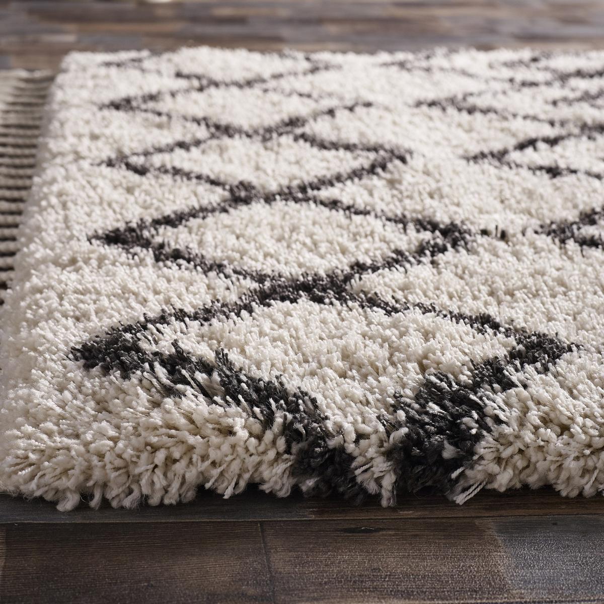 Morocco Modern Shaggy Tassel Rugs in Ivory 120x170cm – image 3