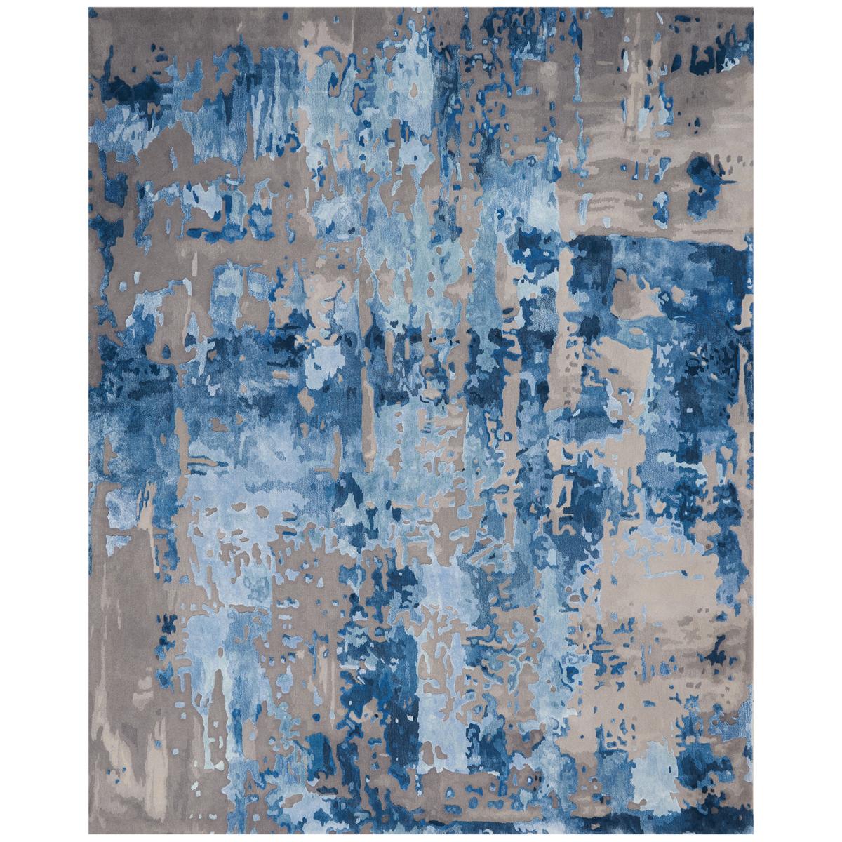 Prismatic Modern Abstract Rugs in PRS10 Blue Grey by Nourison 259x351cm – image 5