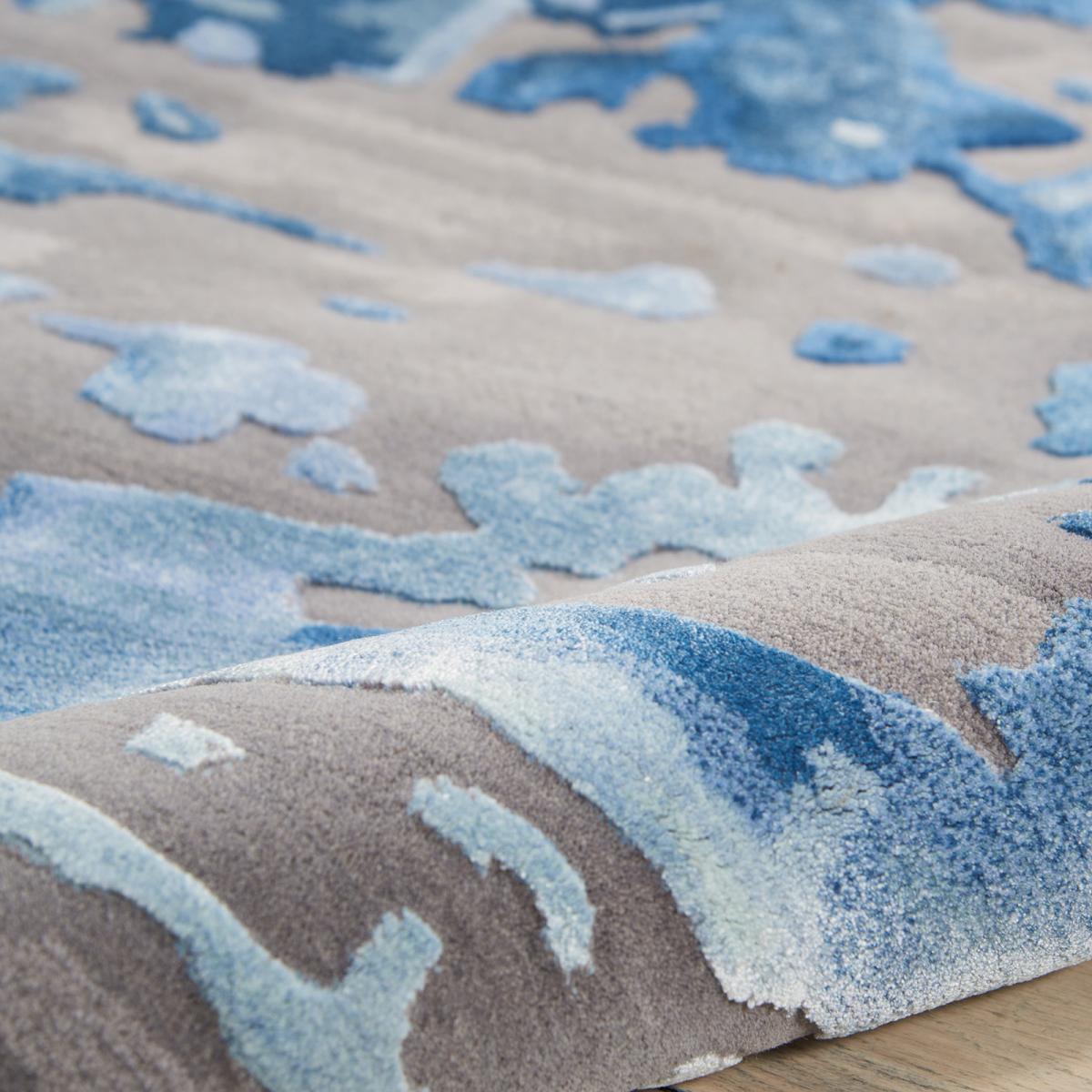 Prismatic Modern Abstract Rugs in PRS10 Blue Grey by Nourison 259x351cm – image 1