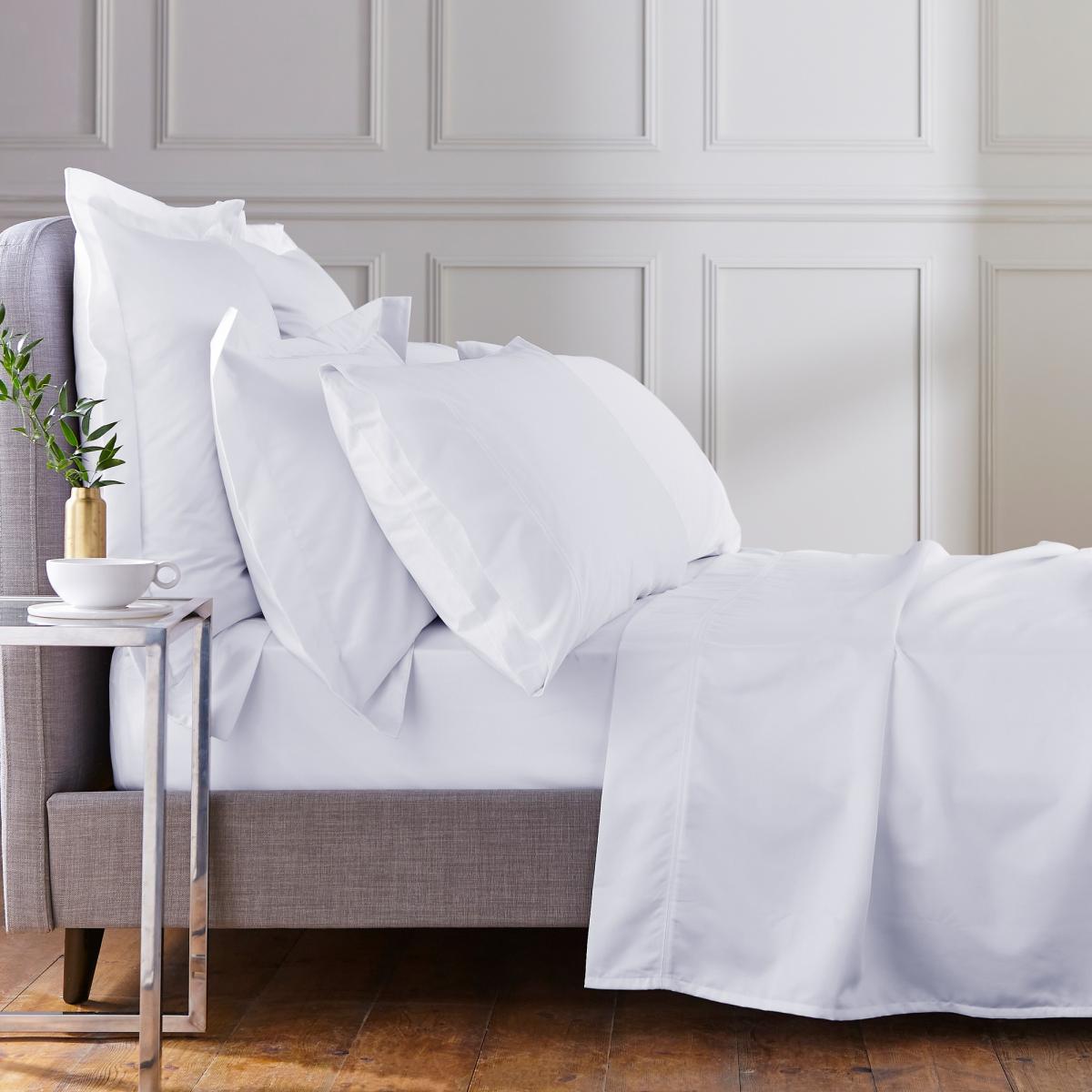 Plain Dye Flat Sheet By Bedeck of Belfast in White&nbsp;315x260cm – image 2