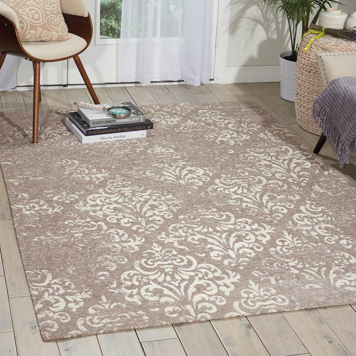 Damask Rugs DAS03 in Ivory and Grey by Nourison – image 2