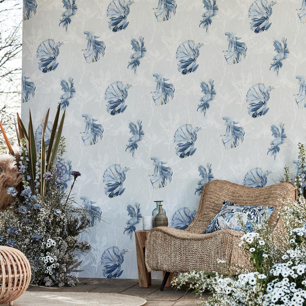 Halfmoon Wallpaper 112766 by Harlequin in Stillness Indigo Roll – image 2