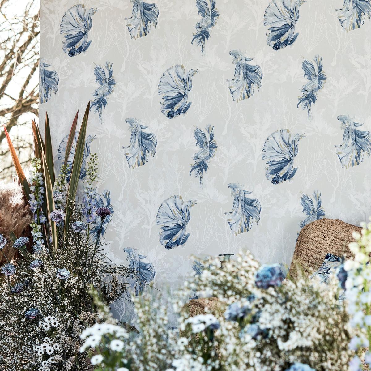 Halfmoon Wallpaper 112766 by Harlequin in Stillness Indigo Roll – image 1