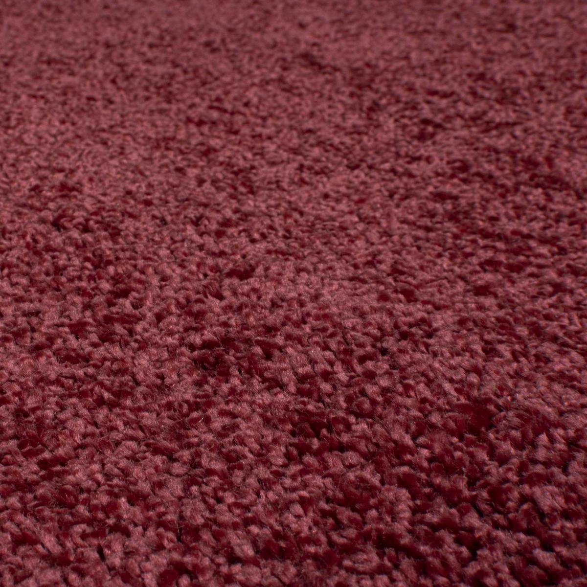 Sleek Soft Shaggy Plain Rugs in Brick Red – image 2