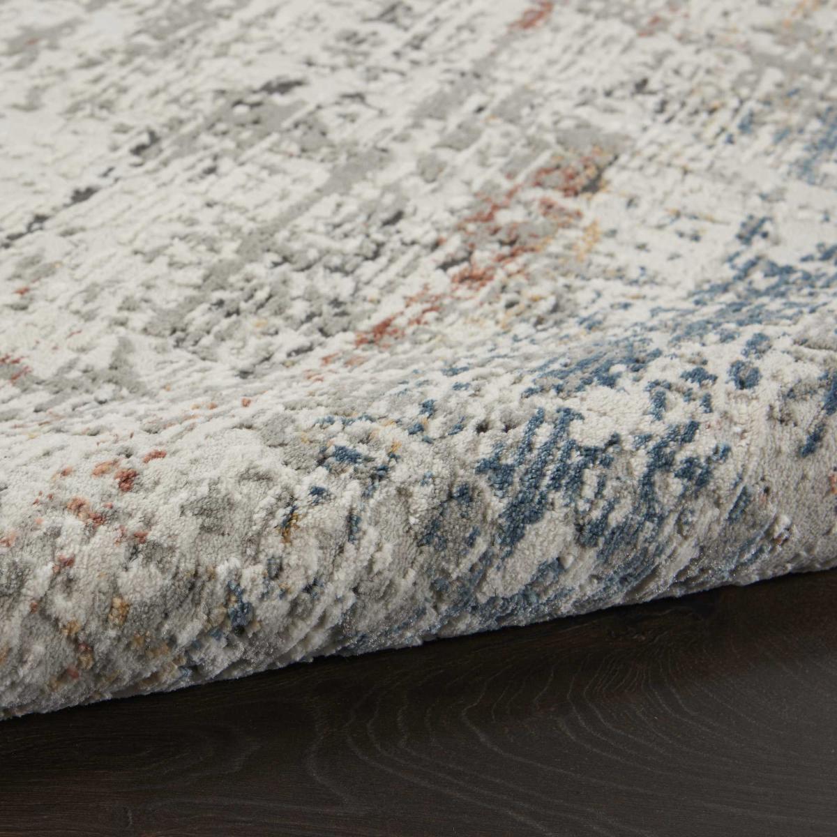 Rustic Textures RUS14 Abstract Runner Rugs in Grey Multicolour 66x229cm – image 3