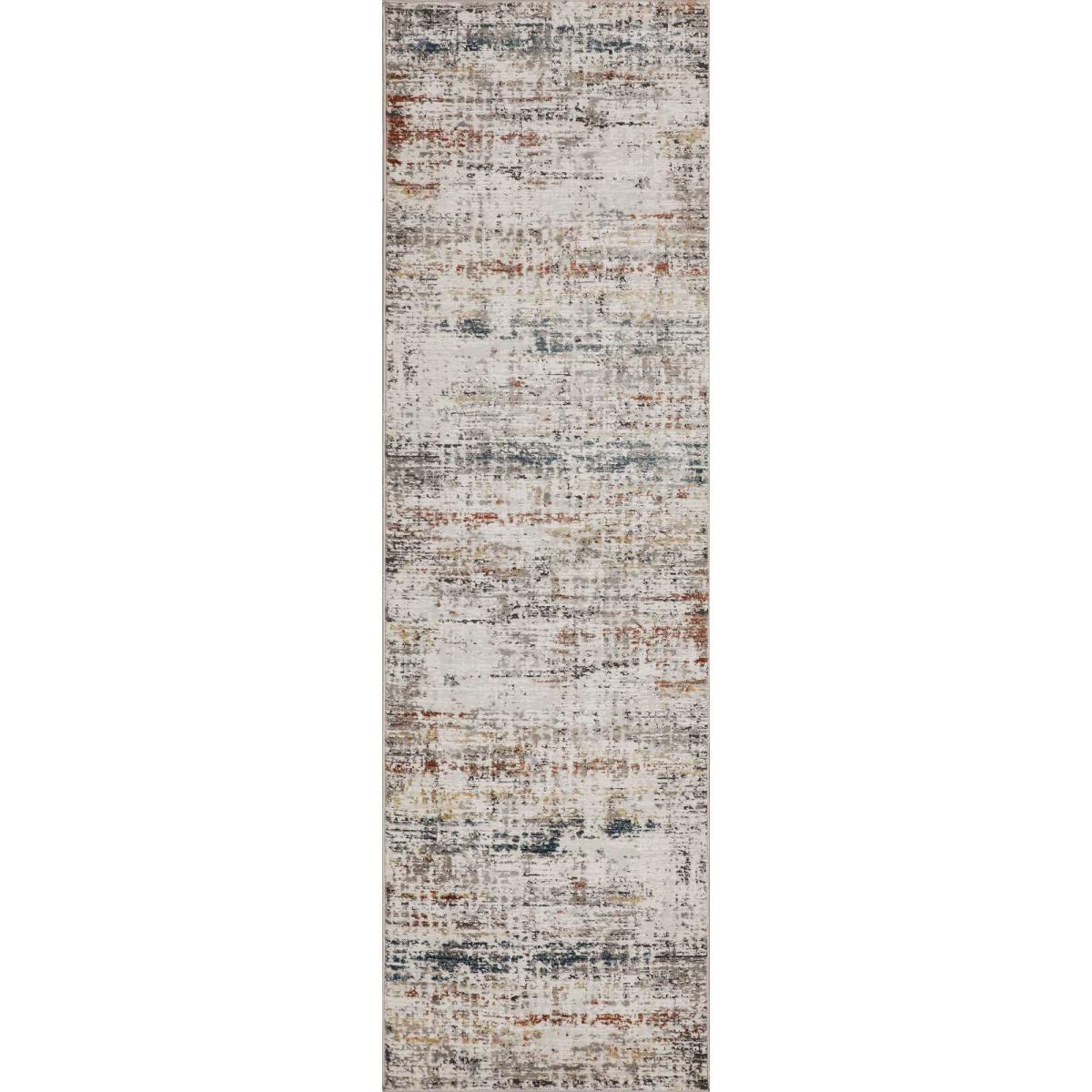 Rustic Textures RUS14 Abstract Runner Rugs in Grey Multicolour 66x229cm – image 5