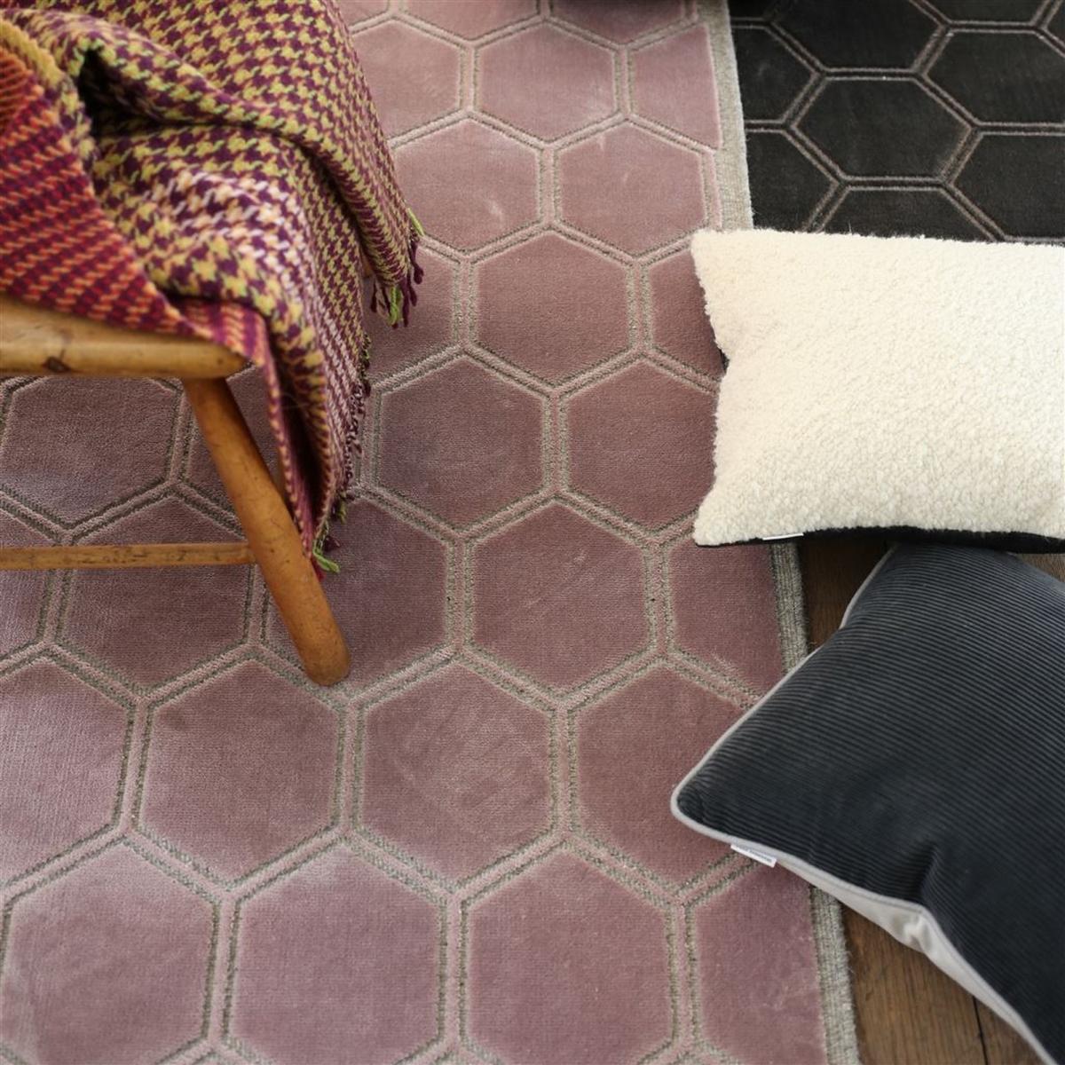 Manipur Geometric Hexagon Rugs in Amethyst Purple by Designers Guild 240x340cm – image 2