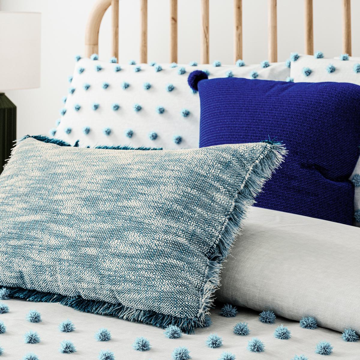 Budding Brights Tufted Spot Bedding by Helena Springfield in Blue White 220x230cm – image 3