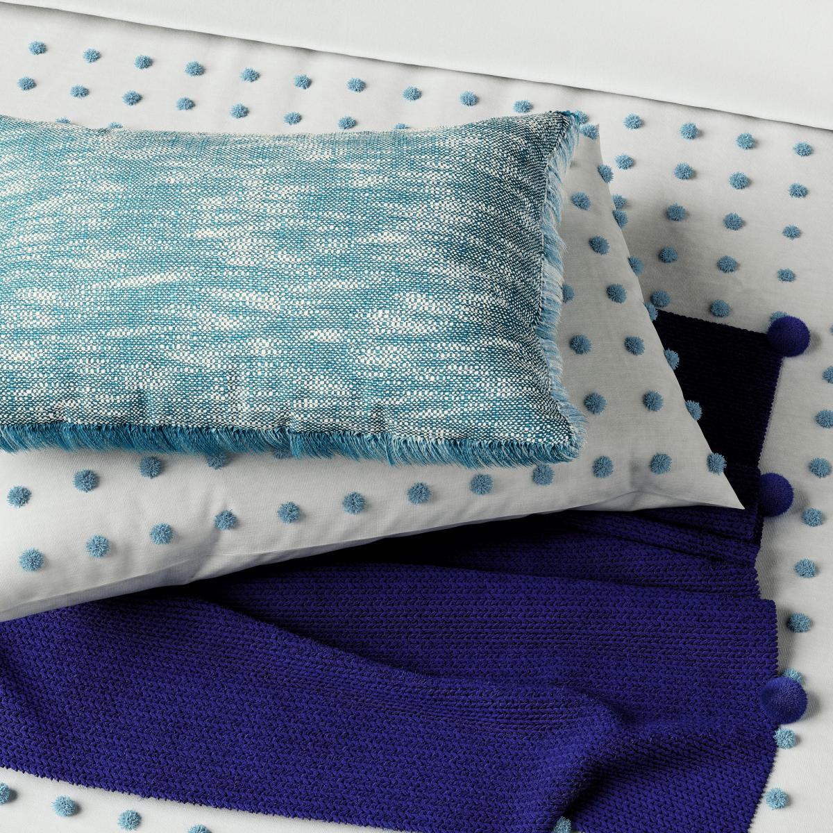 Budding Brights Tufted Spot Bedding by Helena Springfield in Blue White 220x230cm – image 4