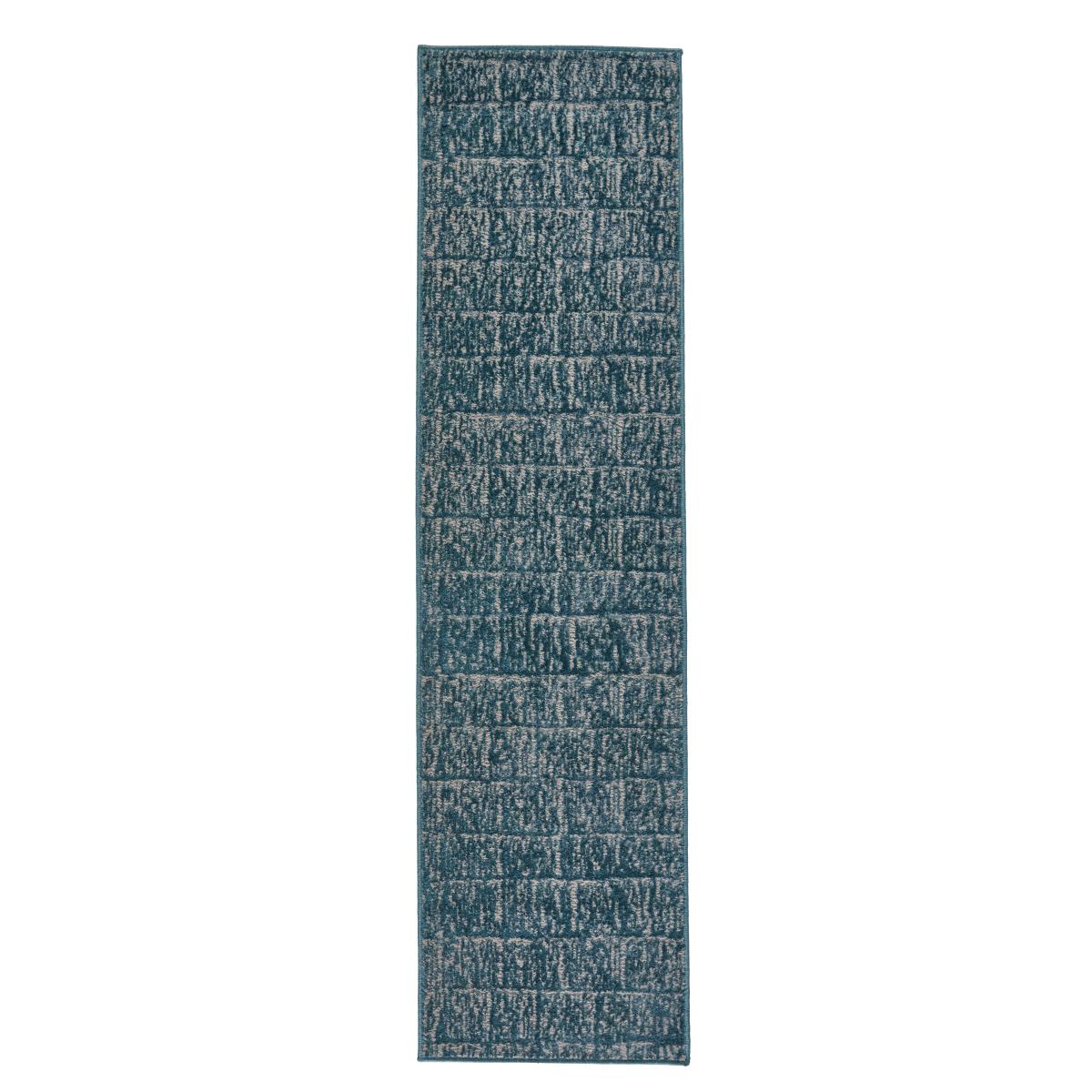 Manhattan 709 B Runner Rugs in Distressed Modern Teal Blue 60x230cm – image 5