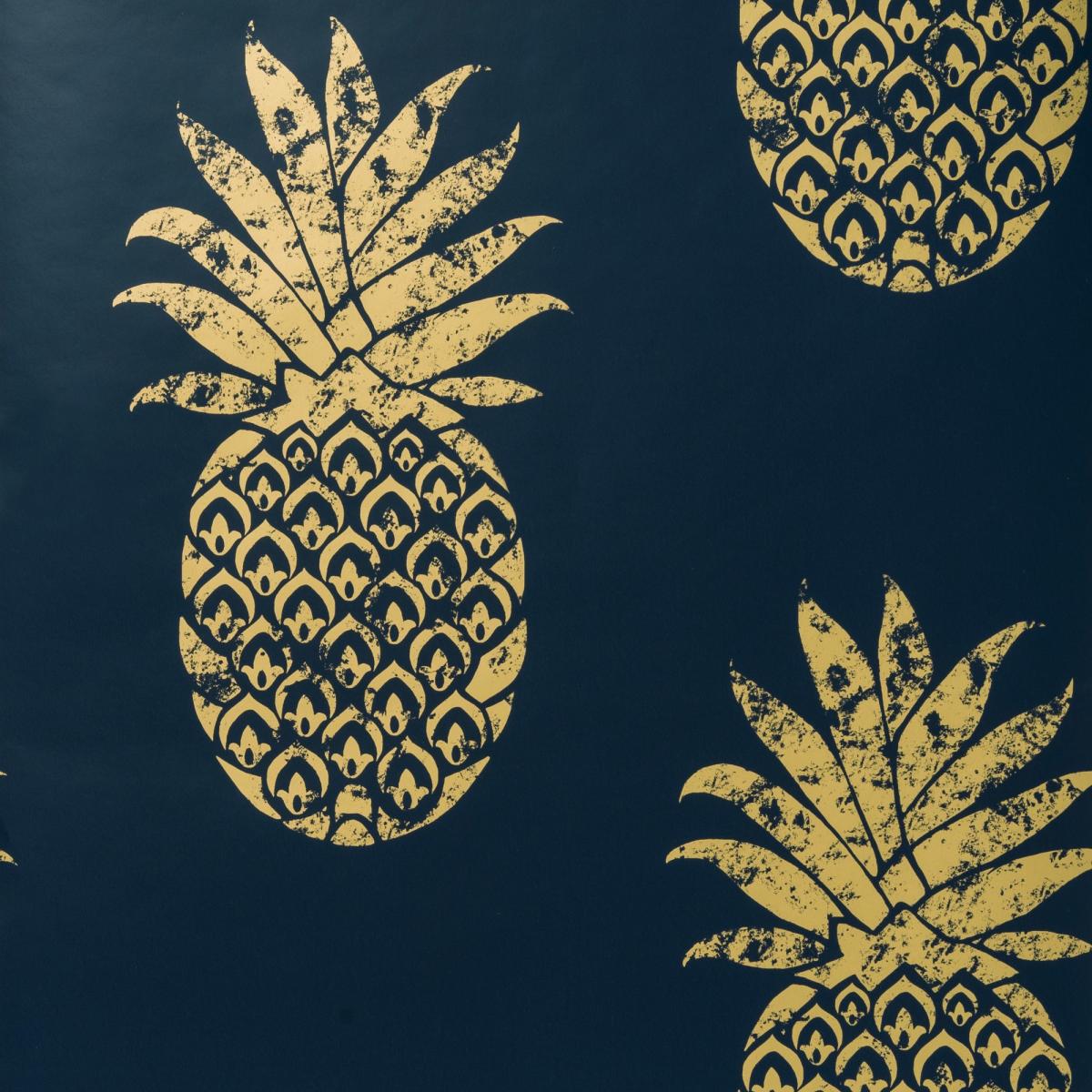 Tobago Wallpaper W0086 03 by Clarke and Clarke in Indigo Blue Roll