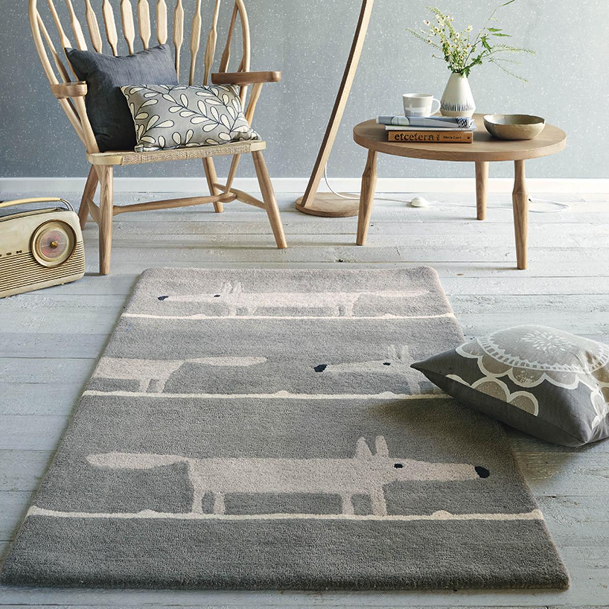 Scion Mr Fox Wool Rugs 25304 in Silver Grey 120x180cm – image 1