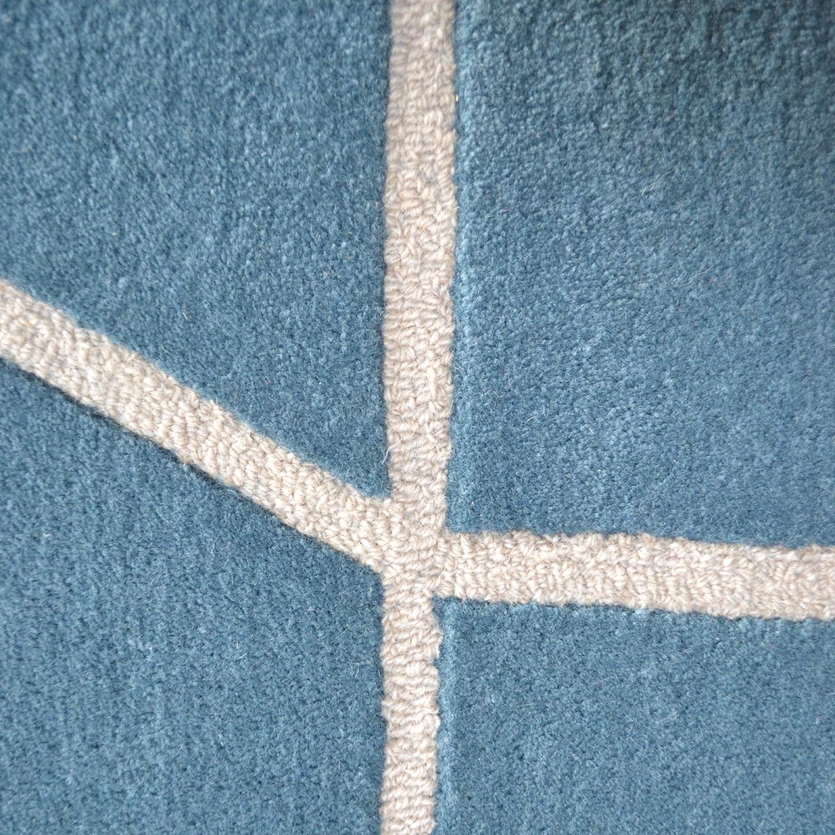 Scion Viso Geometric Wool Rugs 24008 Denim Blue250x350cm – image 4