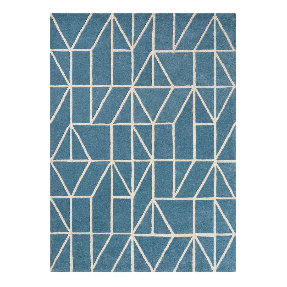 Scion Viso Geometric Wool Rugs 24008 Denim Blue250x350cm – image 5