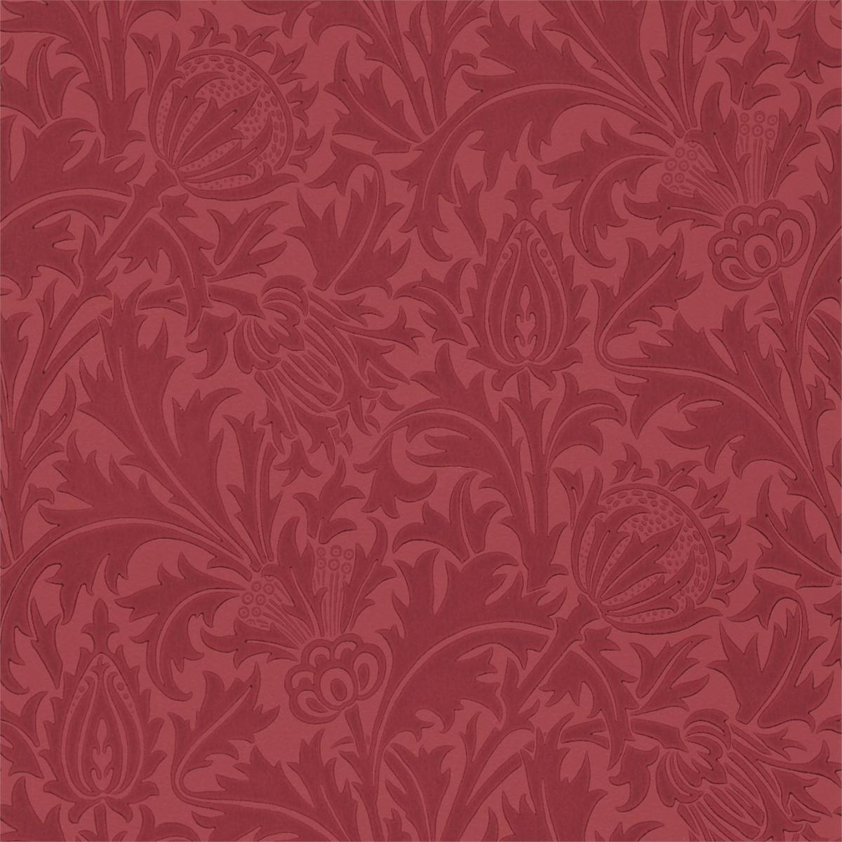 Thistle Wallpaper 210486 by Morris & Co in RedRoll