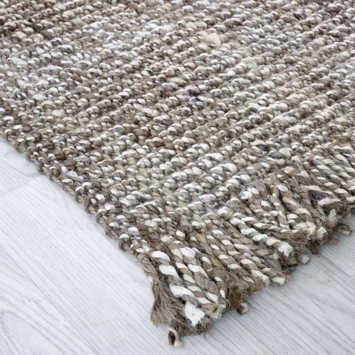 Lagos Jute Fringe Runner Rug in Natural Grey 60x230cm – image 3