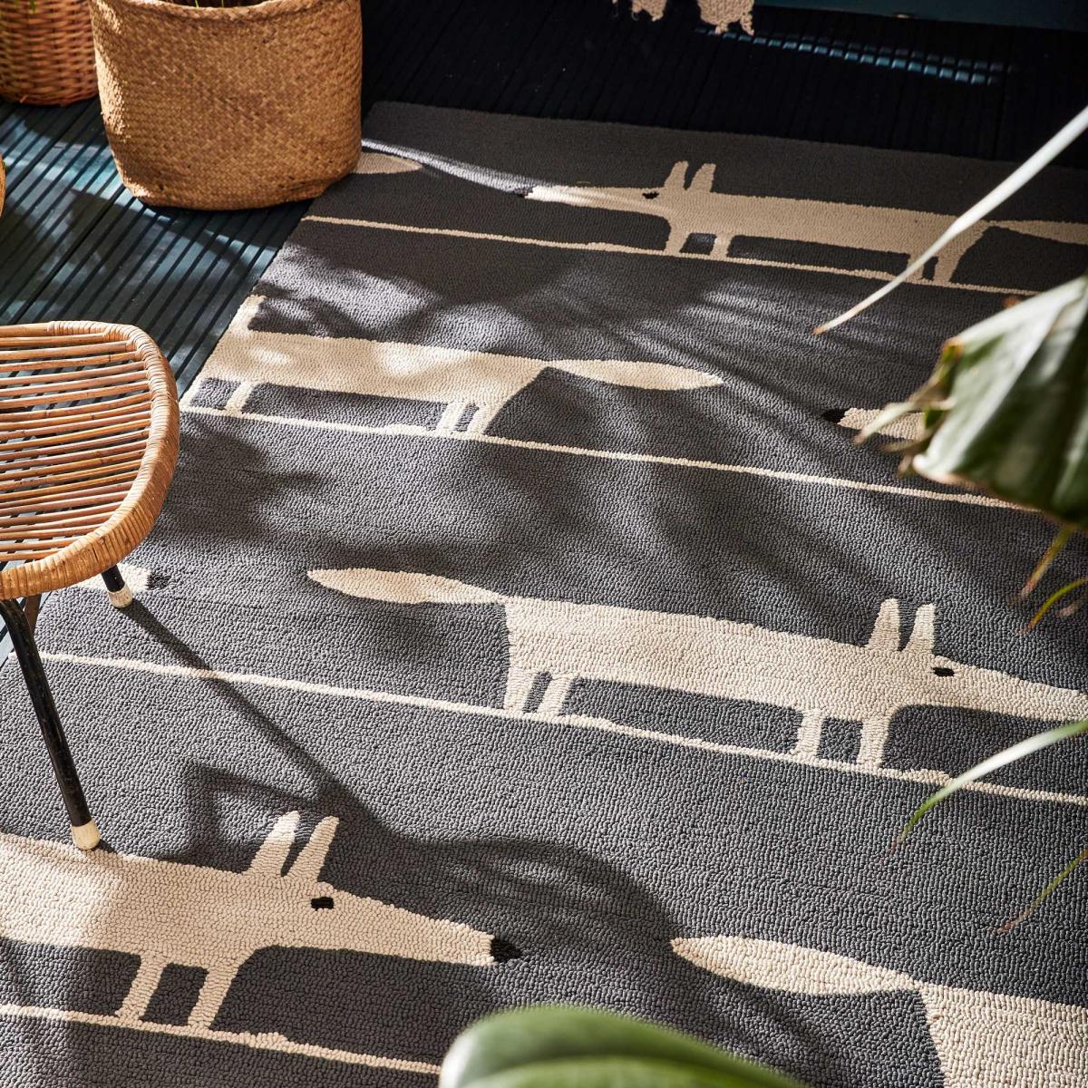 Scion Mr Fox Indoor Outdoor Rugs 425305 in Charcoal Grey 90x150cm – image 2