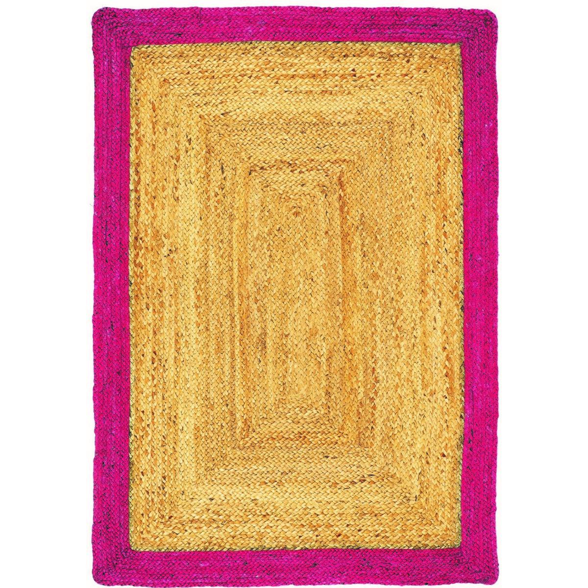 Jute Bordered Woven Modern Rugs in Raspberry Pink&nbsp;120x170cm – image 5