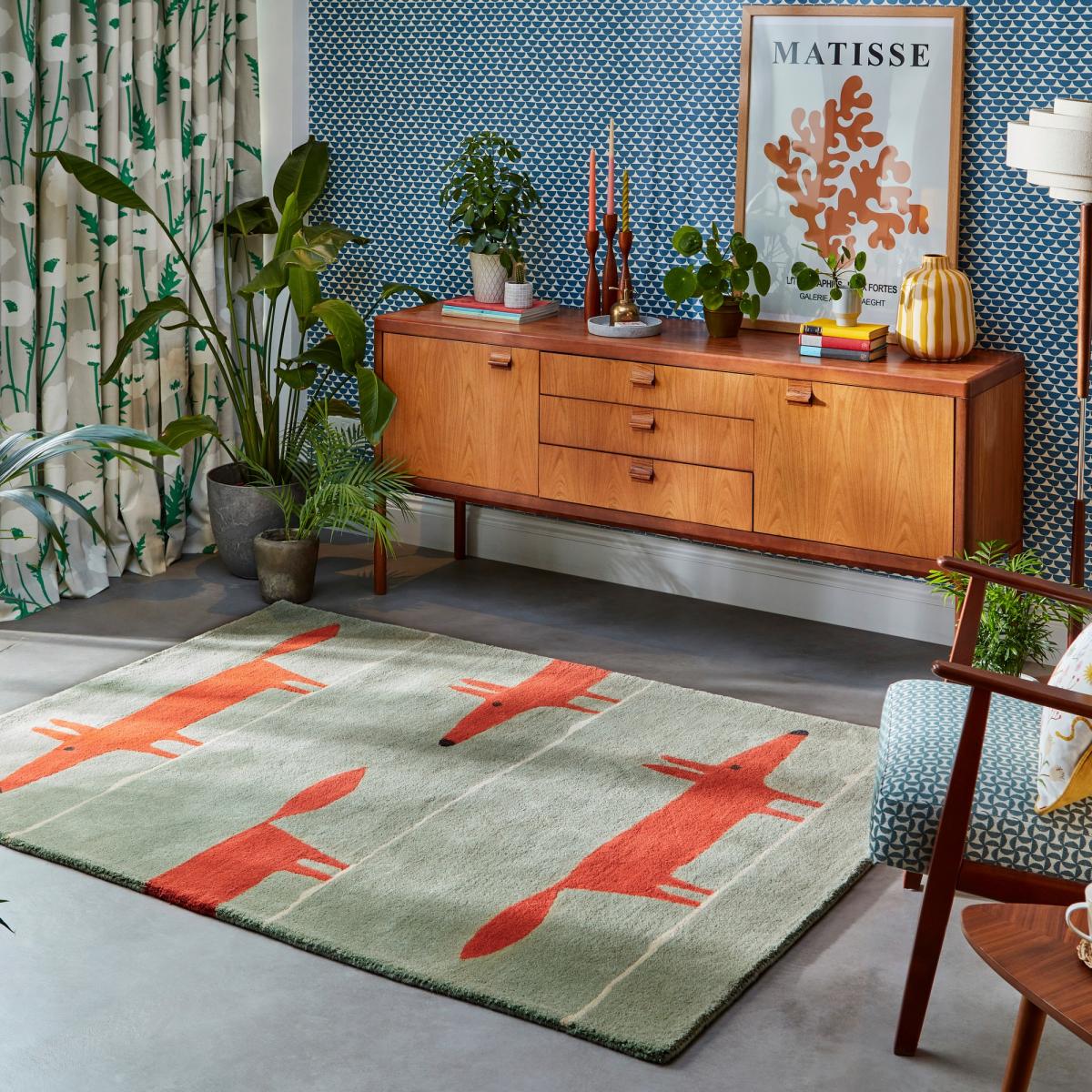 Scion Mr Fox Wool Rugs 25313 in Mint Poppy90x150cm – image 2
