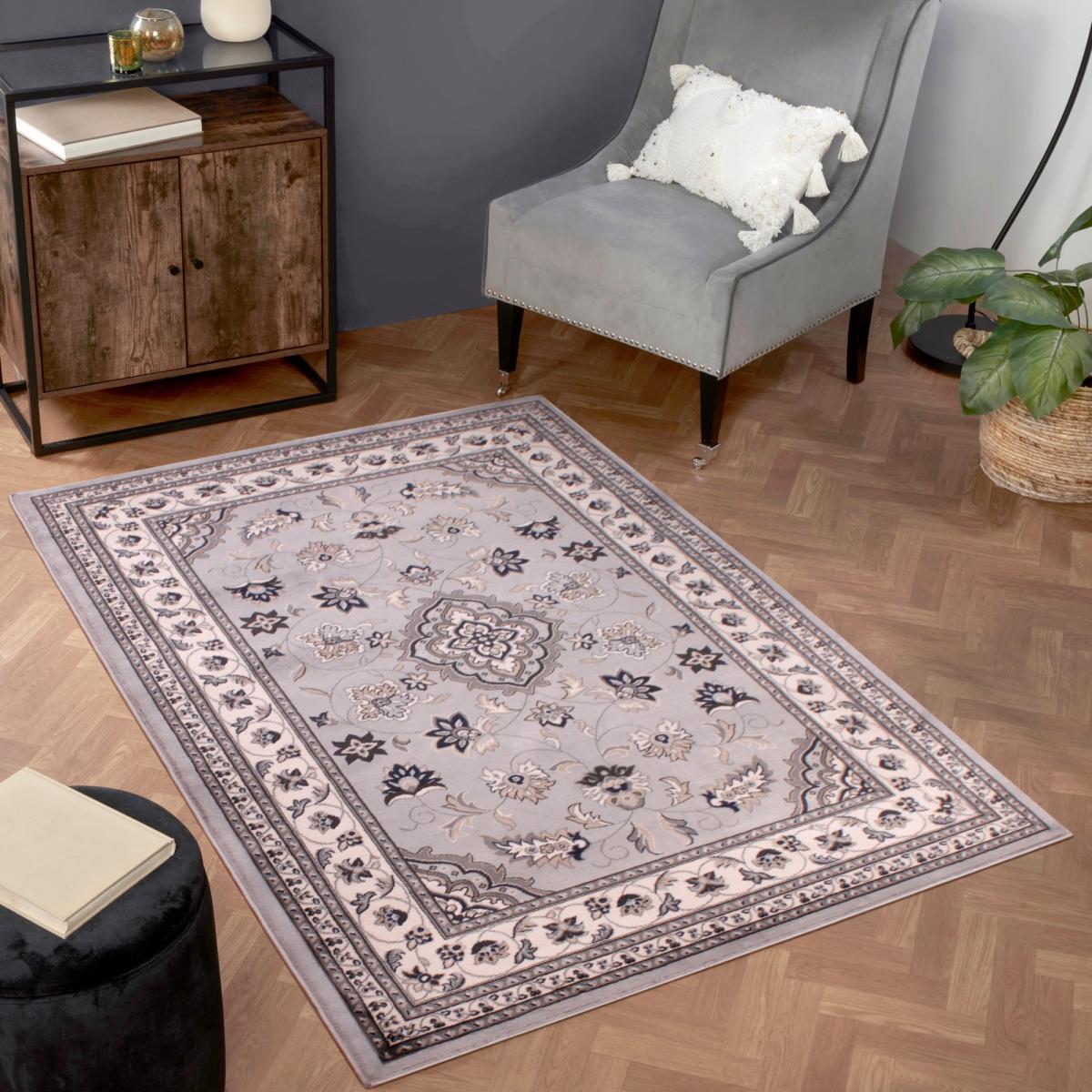 Sherborne Traditional Bordered Rugs in Grey80x150cm – image 2