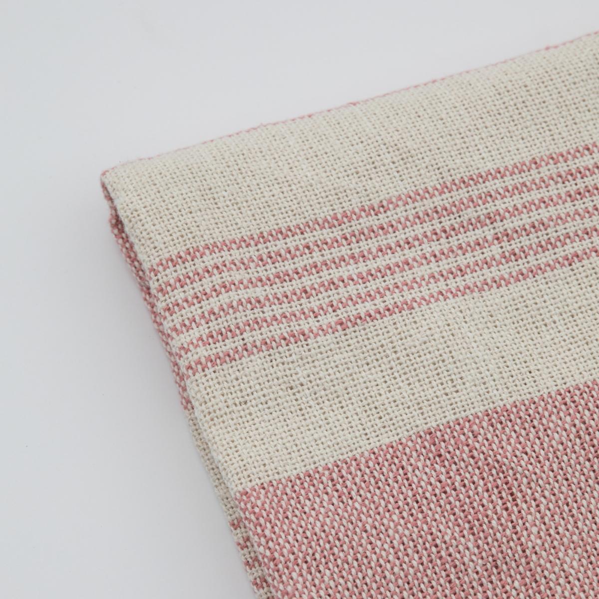 Charlotte Woven Stripe Organic Cotton Throw in Blush Pink 130x170cm – image 2