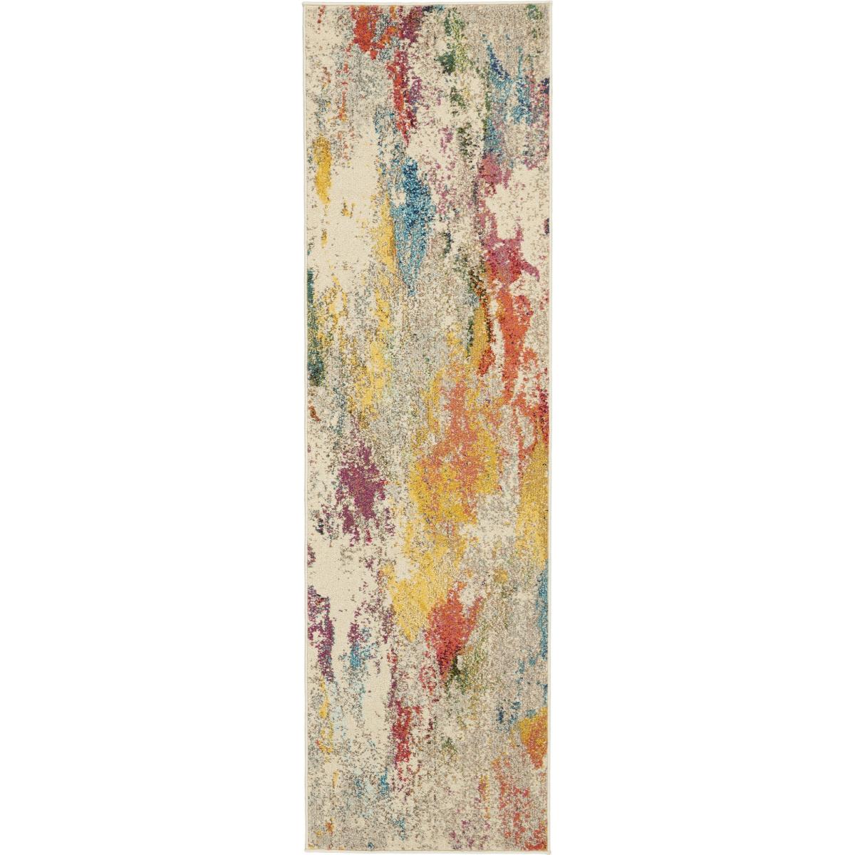 Celestial Modern Abstract Hallway Runner Rug CES12 IVMTC by Nourison 66x305cm – image 4