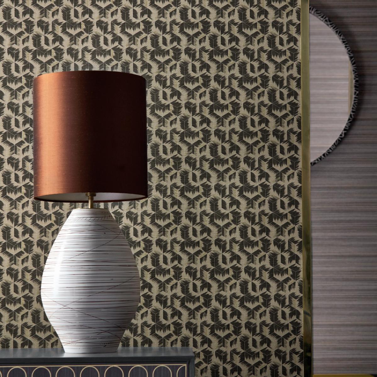Tumbling Blocks Wallpaper 312892 by Zoffany in Stone Grey Roll – image 2