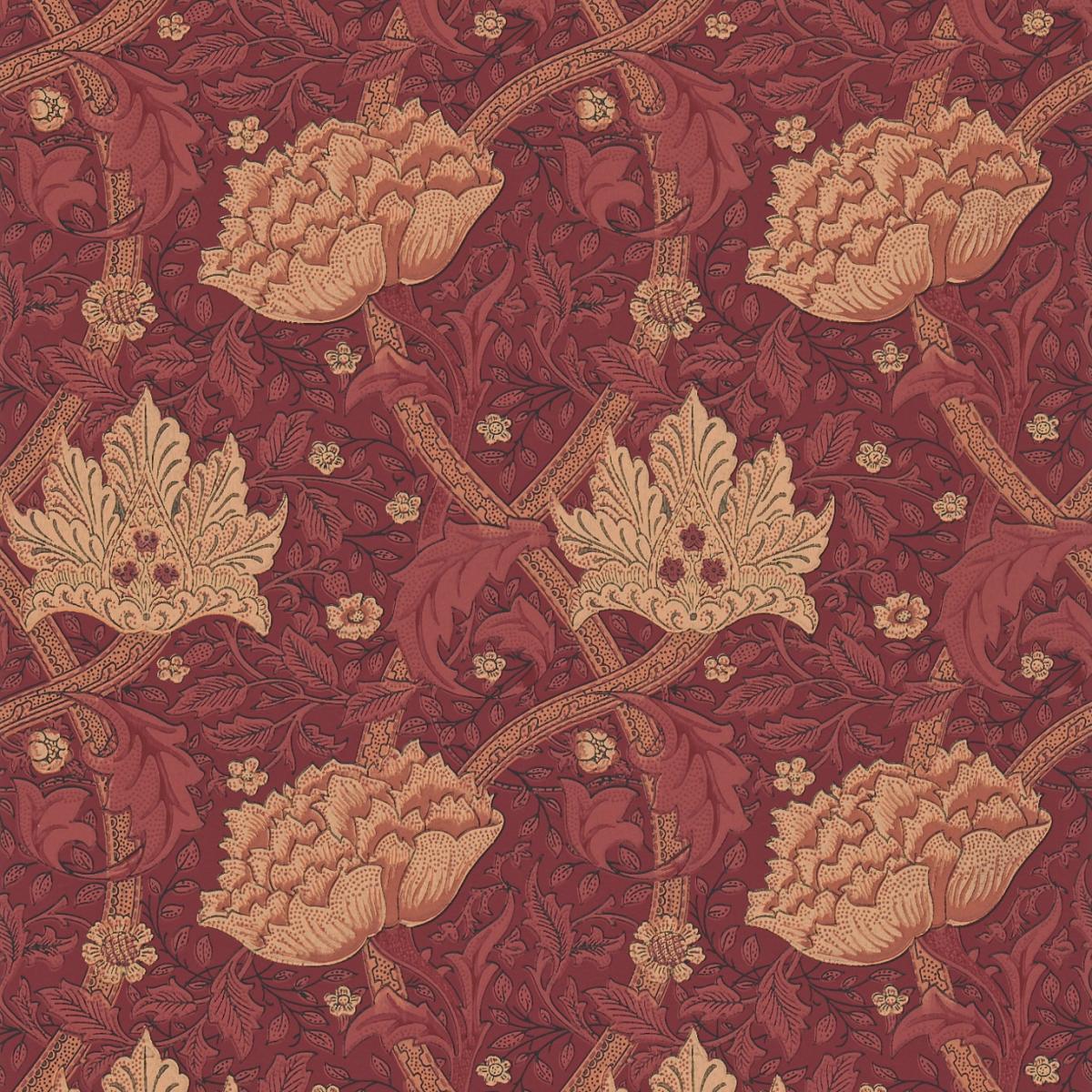 Windrush Wallpaper 6101 by Morris & Co in Dark Red Brick Roll – image 2