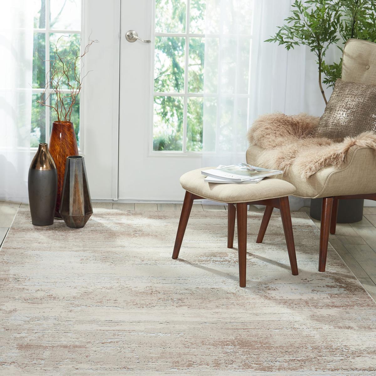 Rustic Textures Abstract Rugs RUS03 in Beige 66x229cm – image 4