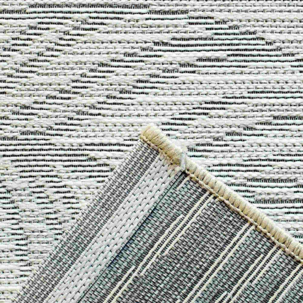 Newquay Botanical Leaf Indoor Outdoor Rugs 96014 3011 in Silver Grey 80x150cm – image 2