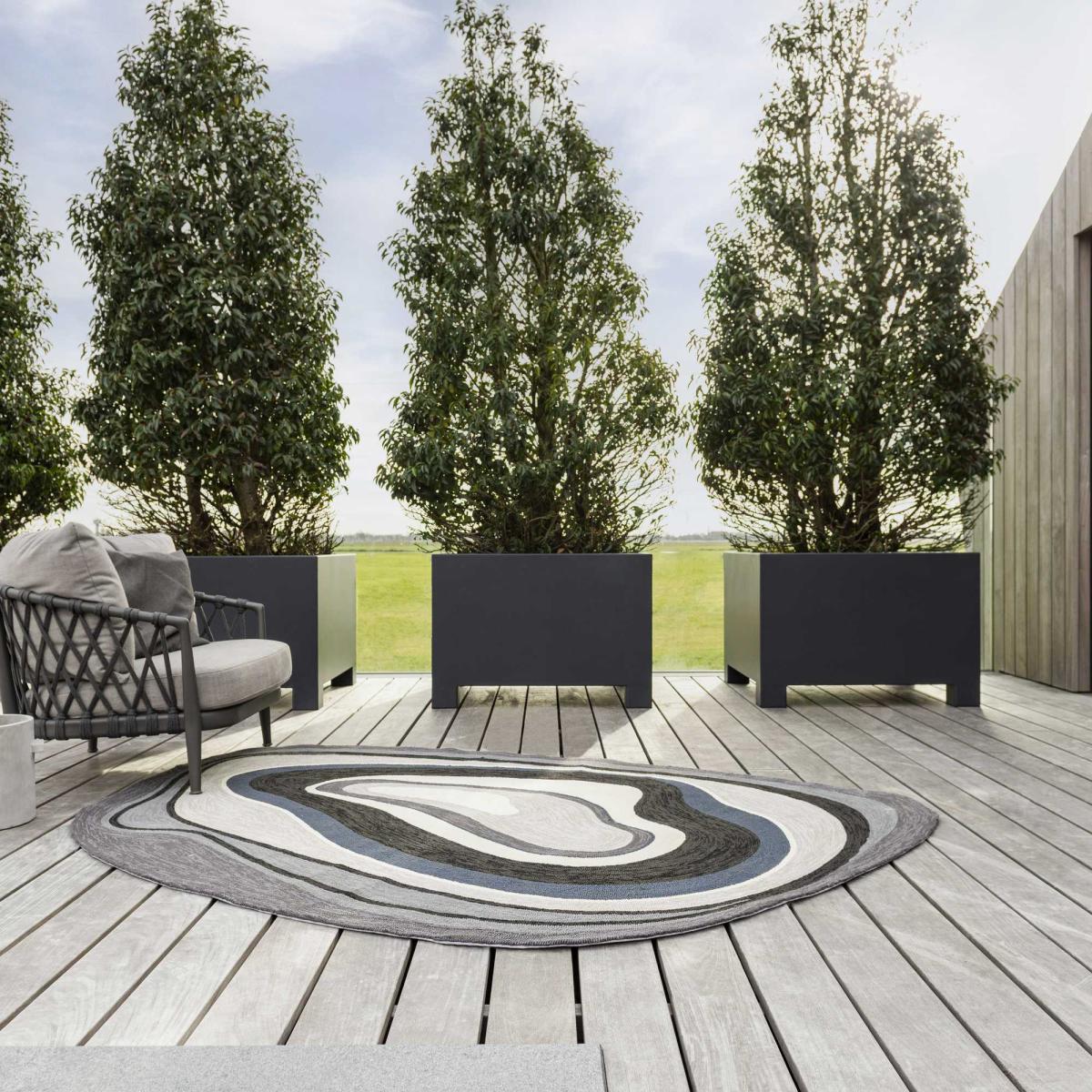 Habitat Aura Indoor Outdoor Abstract Shape Rugs Grey 477304 – image 1