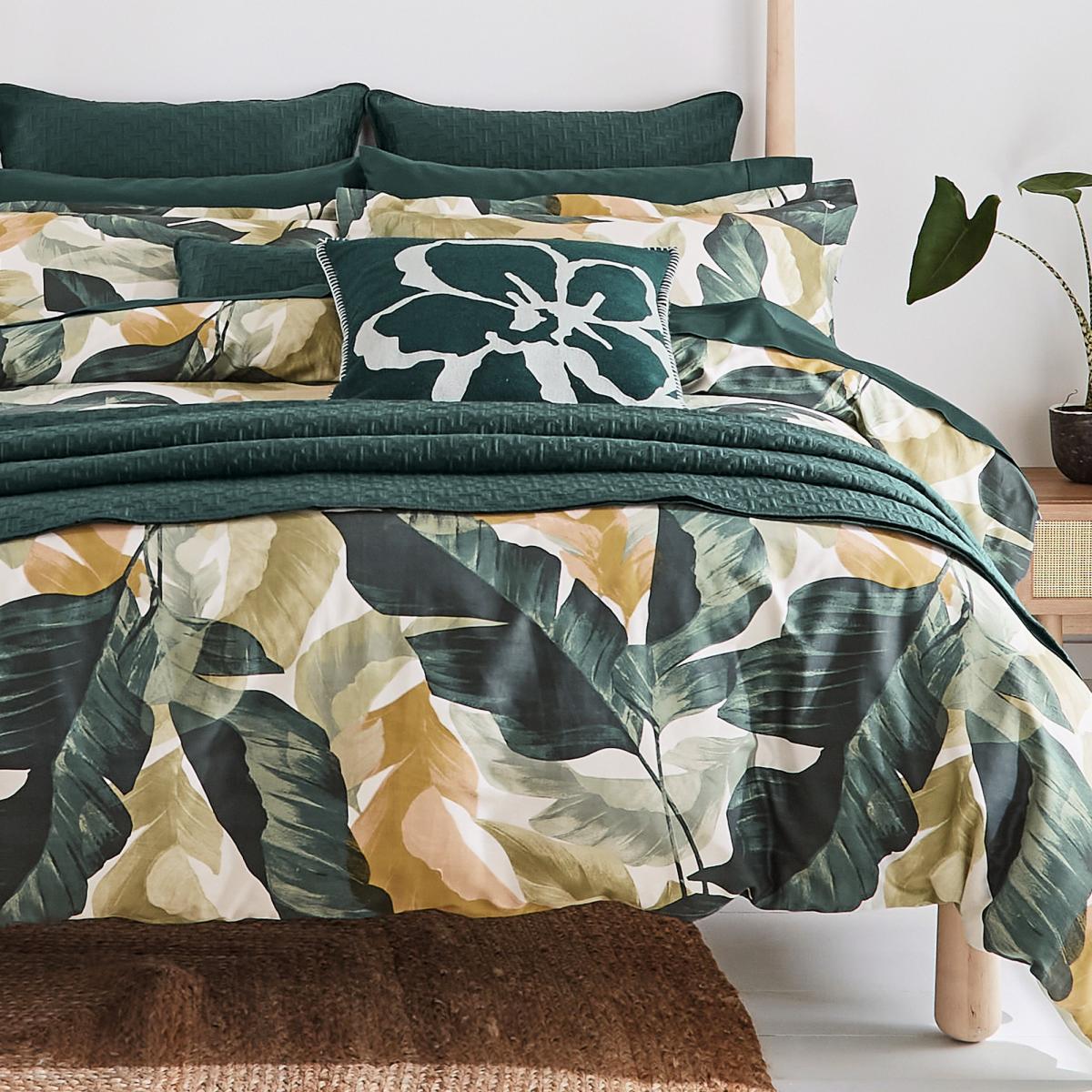 Urban Forager Botanical Bedding Duvet Cover and Pillowcase by Ted Baker in Basil Green 230x220cm – image 2