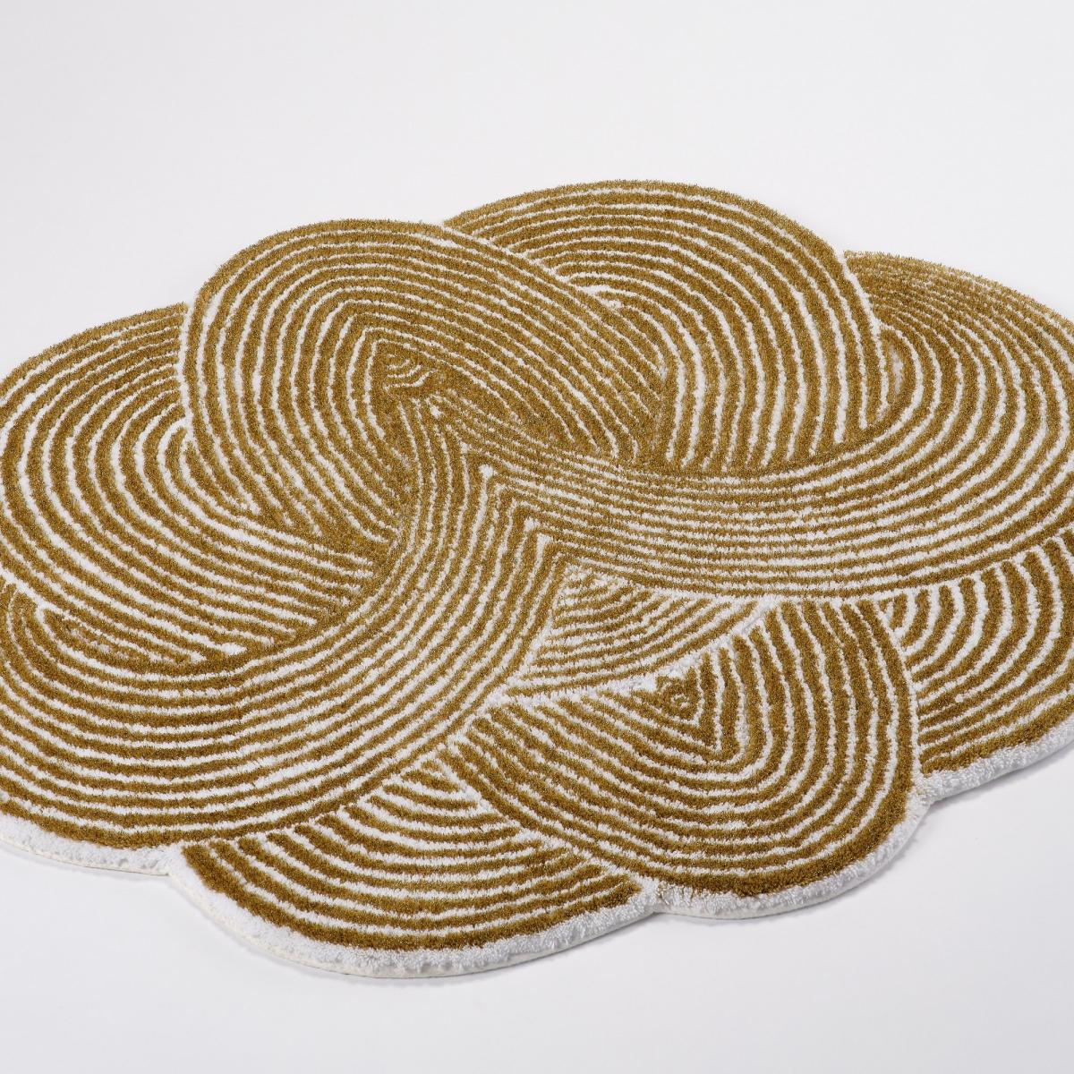 Kyoto 800 Circle Bath Mat in Gold by Designer Abyss & Habidecor 90x100cm – image 2