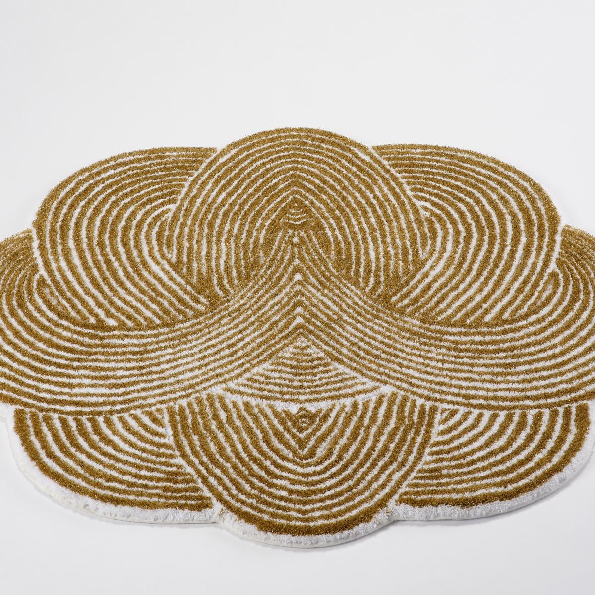 Kyoto 800 Circle Bath Mat in Gold by Designer Abyss & Habidecor 90x100cm – image 3