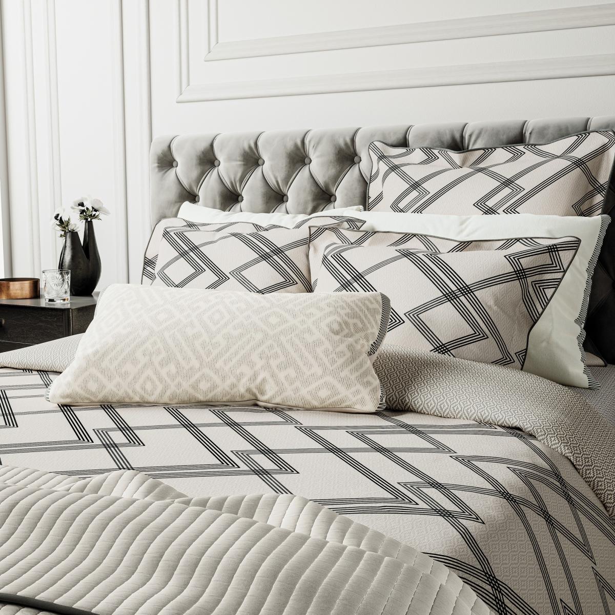 Emani Quilted Throw by Bedeck of Belfast in Chalk White 150x200cm – image 2