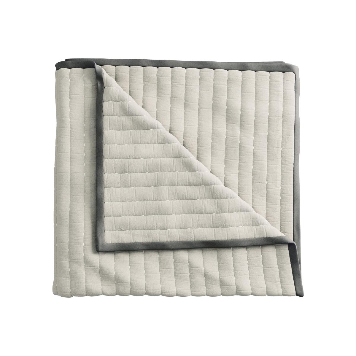 Emani Quilted Throw by Bedeck of Belfast in Chalk White 150x200cm – image 1