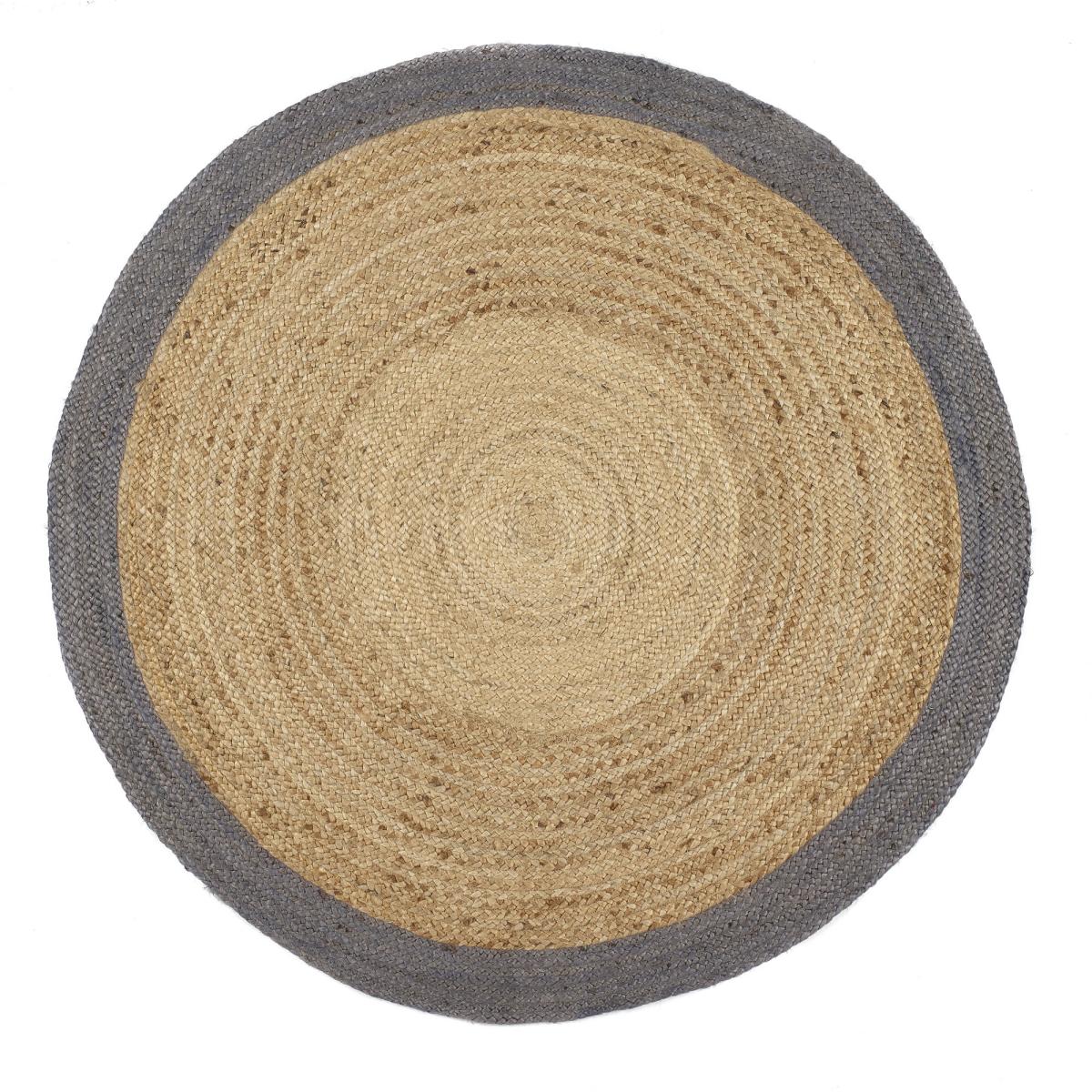 Jute Bordered Circle Rugs in Grey 150x150cm – image 2