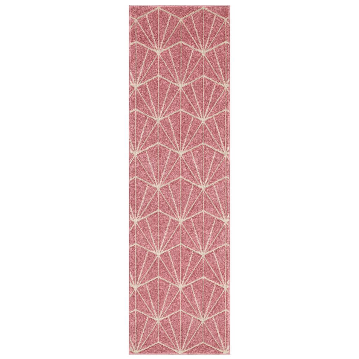 Portland 750 P Geometric Carved Runner Rugs in Pink Cream&nbsp;60x230 – image 5