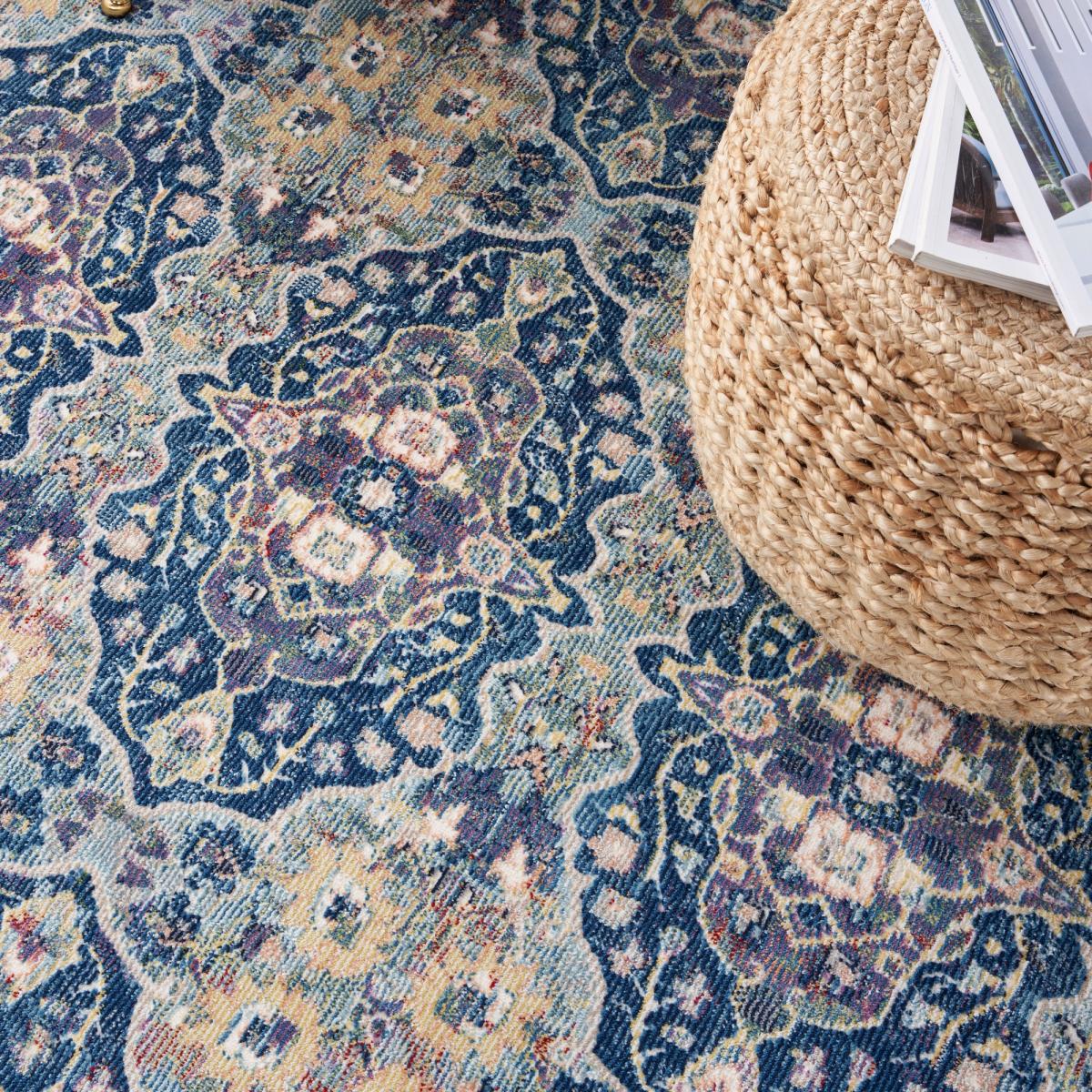 Ankara Global Circular Rugs ANR16 in Navy Multi 122x122cm – image 2