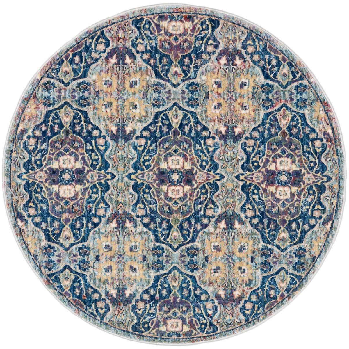 Ankara Global Circular Rugs ANR16 in Navy Multi 122x122cm – image 5